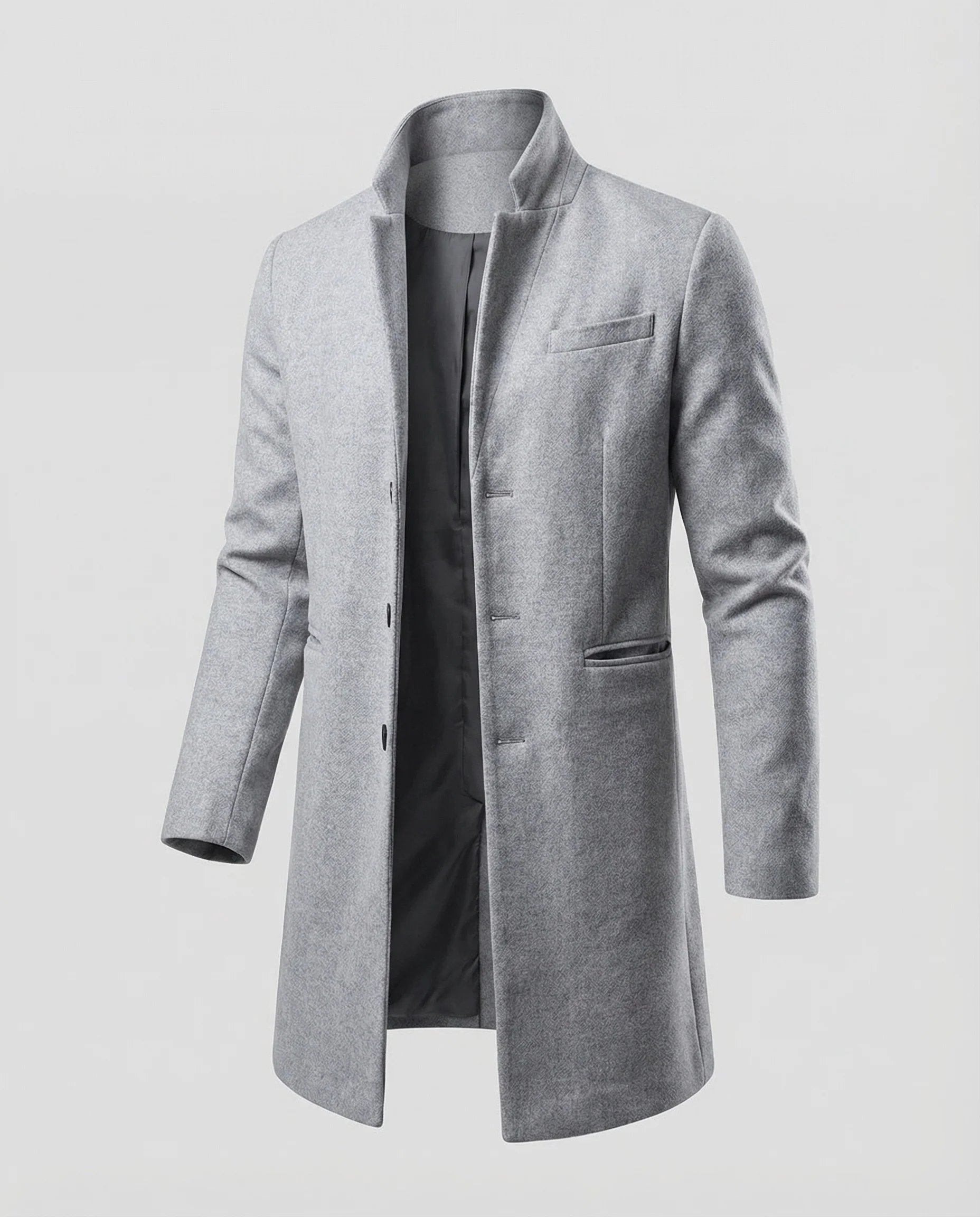 Herren Mid-Length Mantel mit Schmaler Silhouette & Stehkragen | Heidi-Mode - Image 5