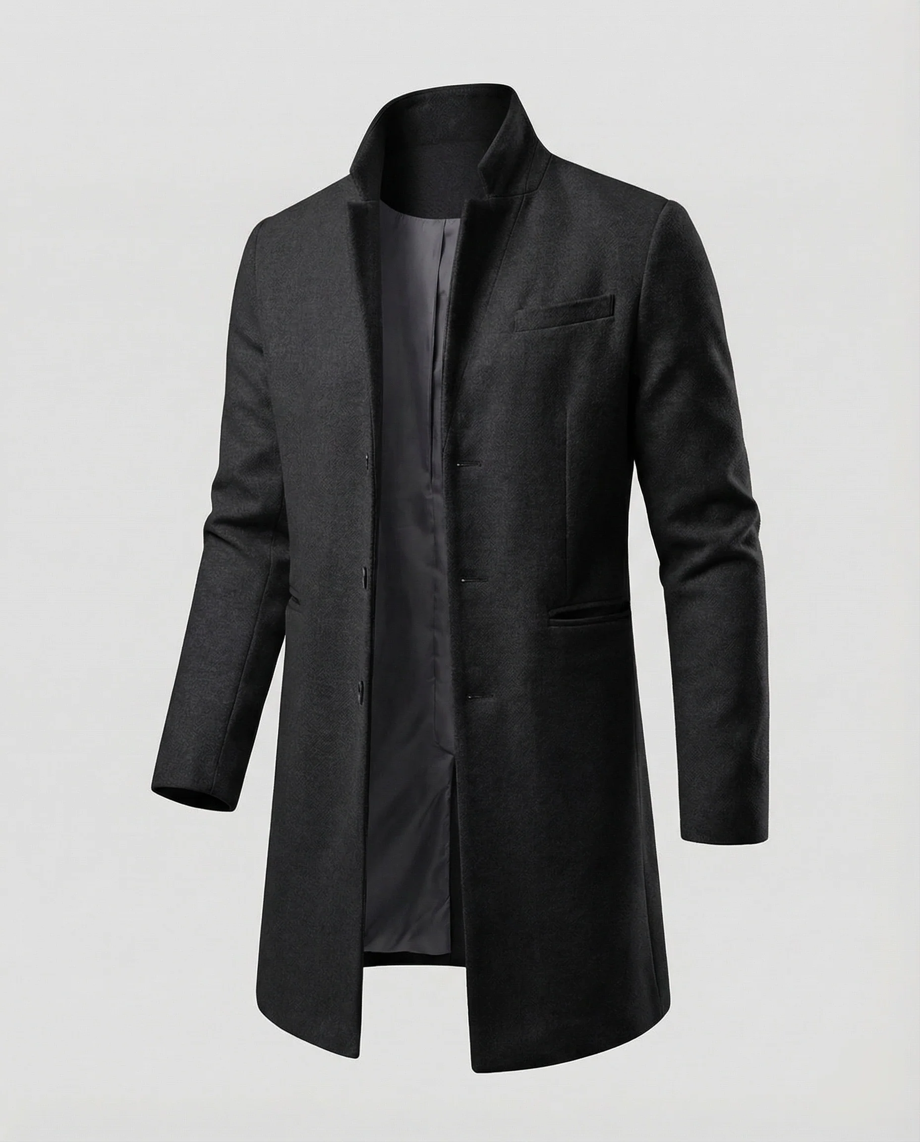 Herren Mid-Length Mantel mit Schmaler Silhouette & Stehkragen | Heidi-Mode - Image 6