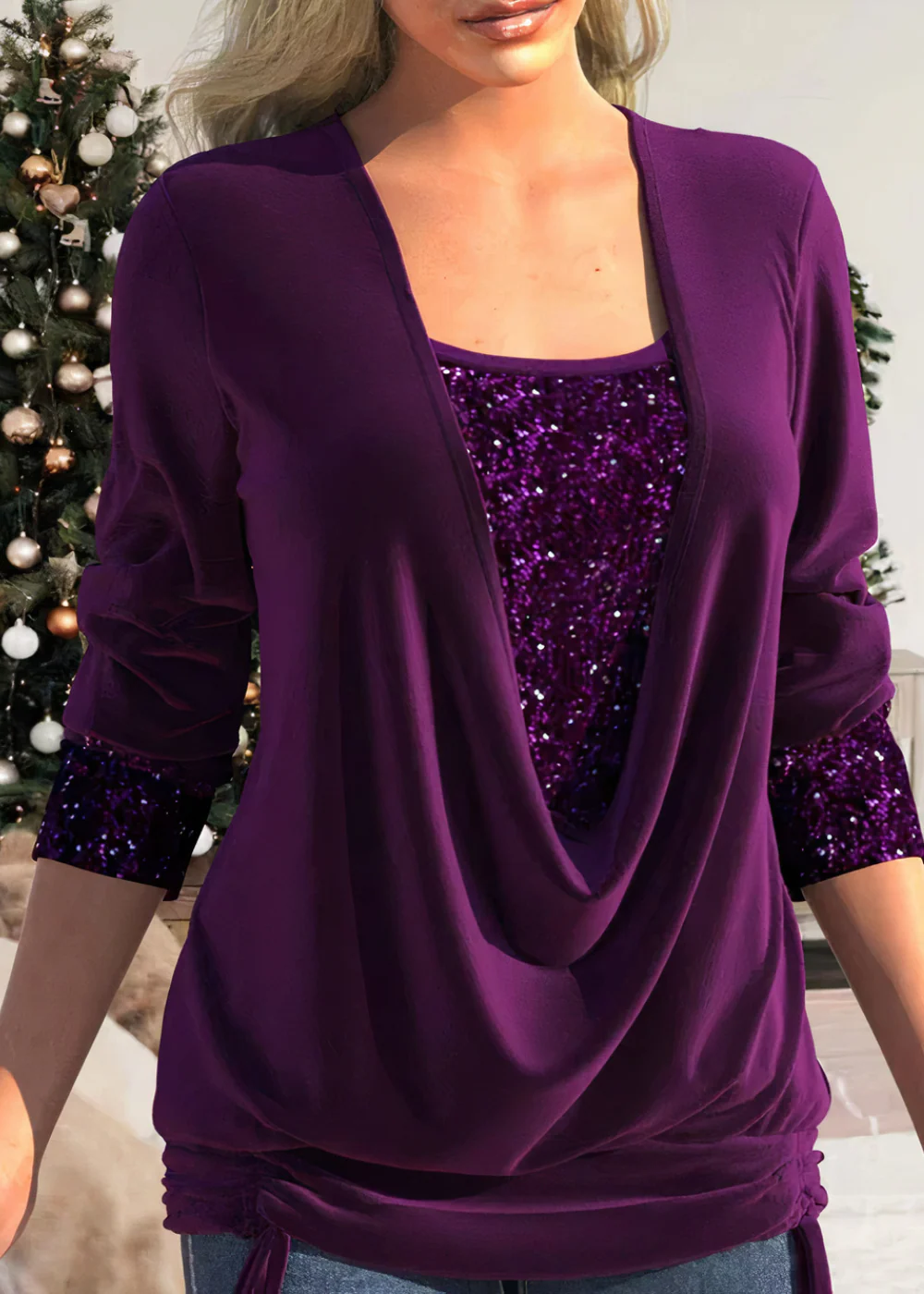 Heidi-Mode | Der Glamour 2024 Raffinesse Glitzernder Blusen - Image 2