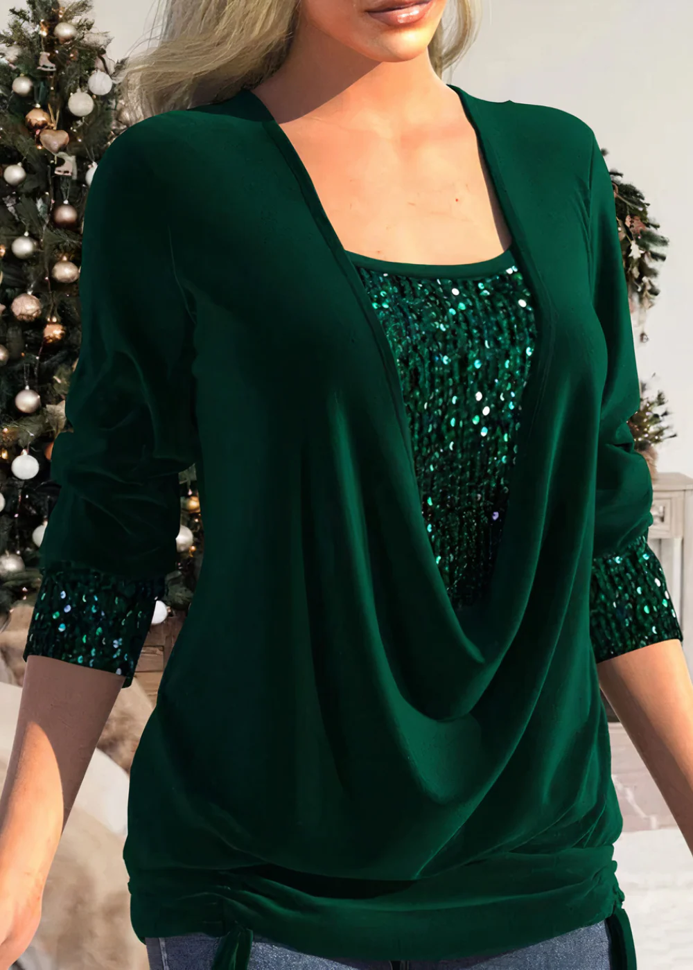 Heidi-Mode | Der Glamour 2024 Raffinesse Glitzernder Blusen - Image 4