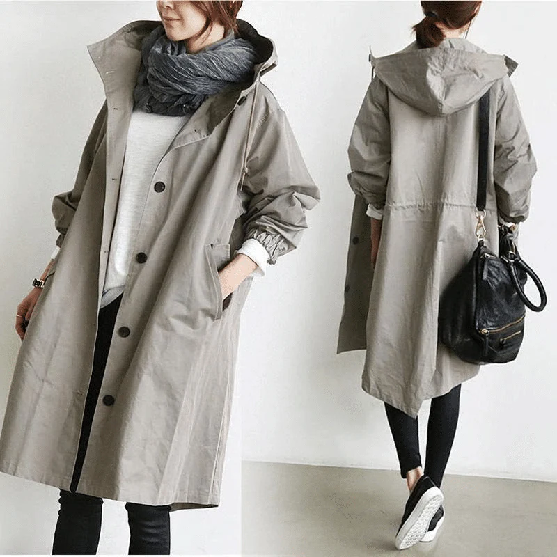 Heidi-Mode | Die Windjacke mit Knöpfen und Kapuze für Damen