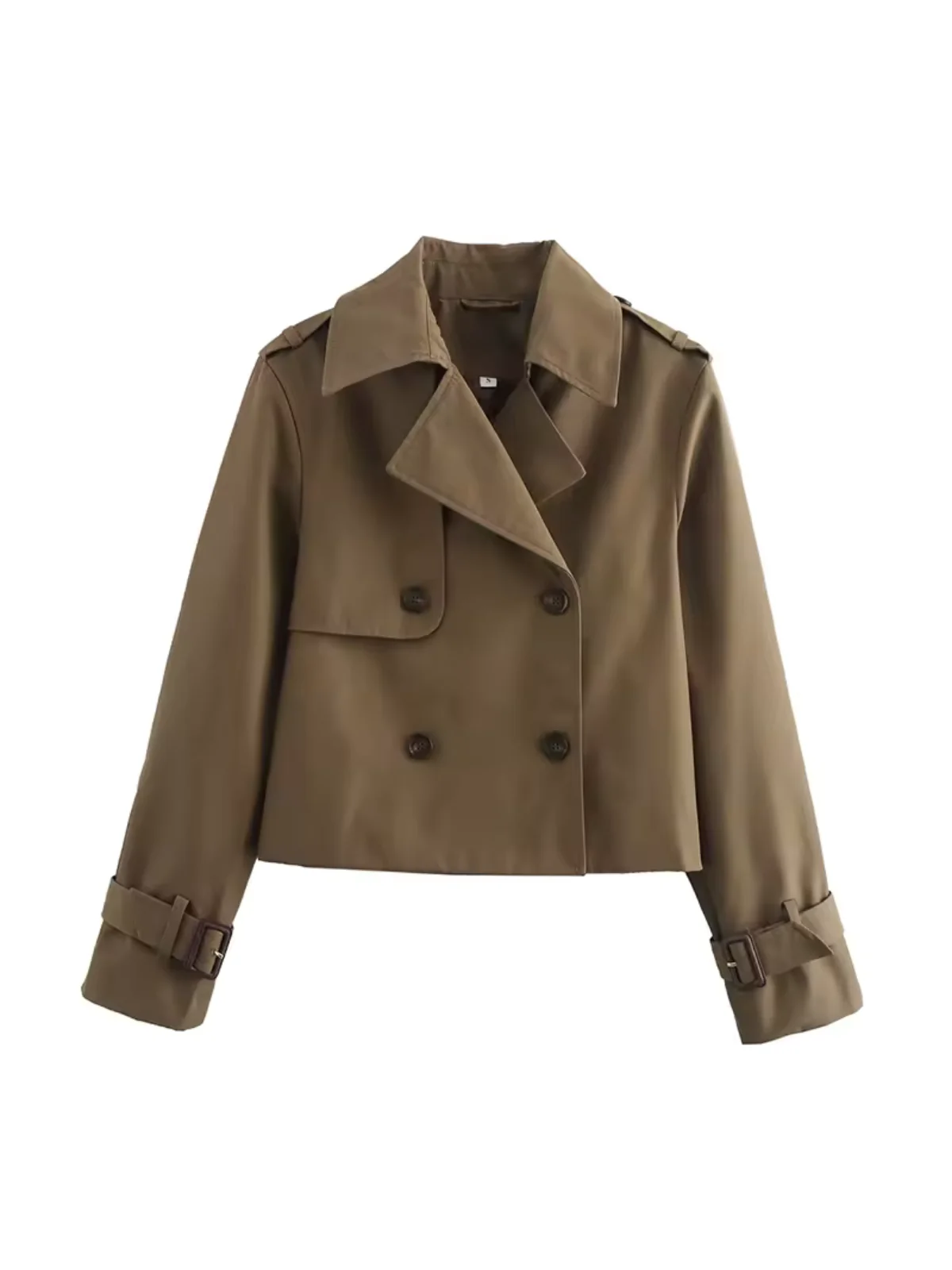Heidi-Mode | Doppelreiher Vielseitiger Kurzer Trenchcoat - Image 3