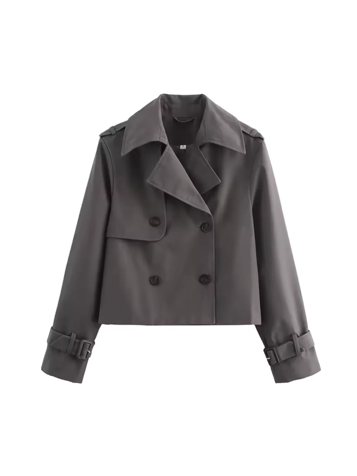 Heidi-Mode | Doppelreiher Vielseitiger Kurzer Trenchcoat - Image 5