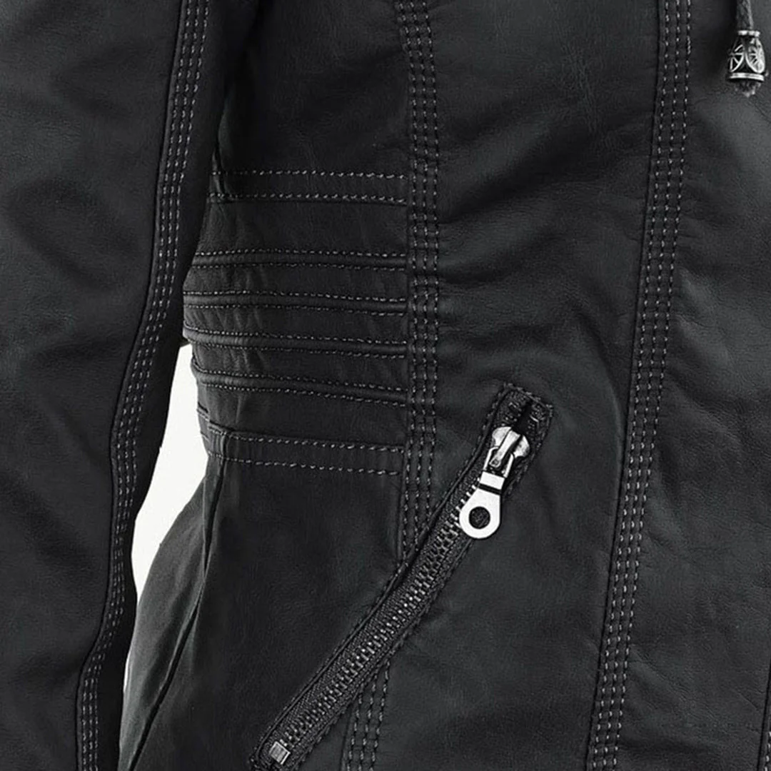 Heidi-Mode | Doppelgefütterte Damen Lederjacke mit Kapuze - Image 14
