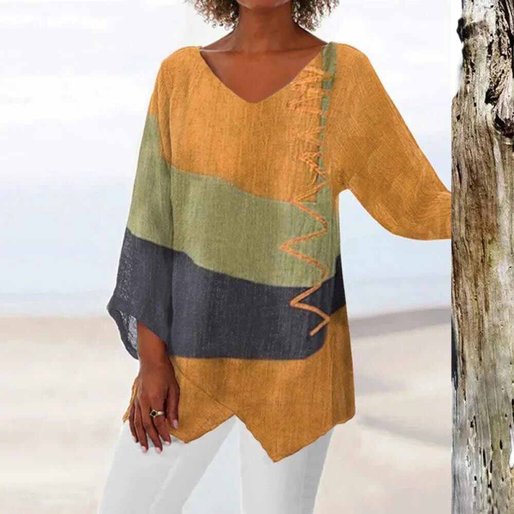 Heidi-Mode | Dreifarbig Stilvolle Bluse - Image 2