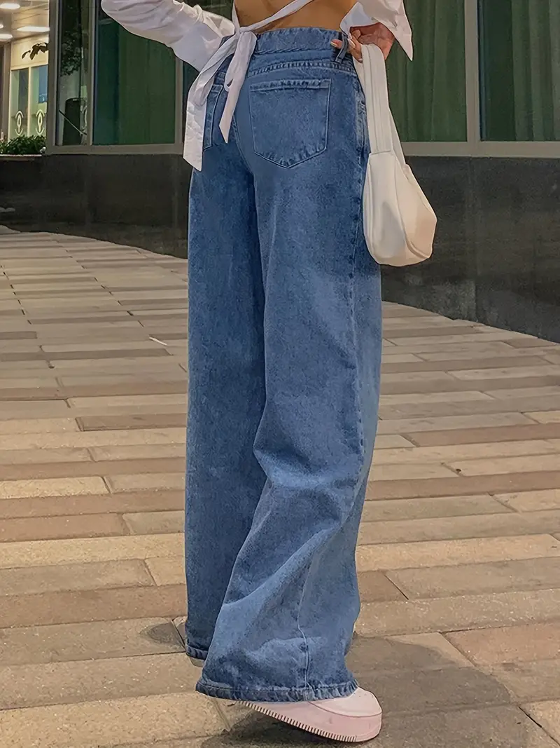 Heidi-Mode | Dunkelblaue Lockere Baggy Boyfriend Jeans mit Niedriger Taille - Image 5