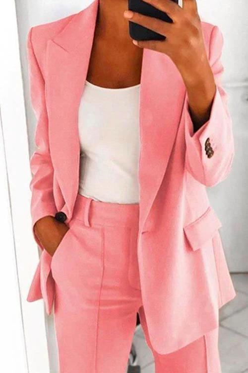 Heidi-Mode | Rosiedress Ein-Knopf Einfarbiger Büro Blazer Jacke - Image 4