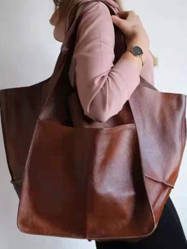 Heidi-Mode | Einfach Große Tasche Weiches Leder Große Kapazität Ein Schulter Tragbare Tote Tasche - Image 24