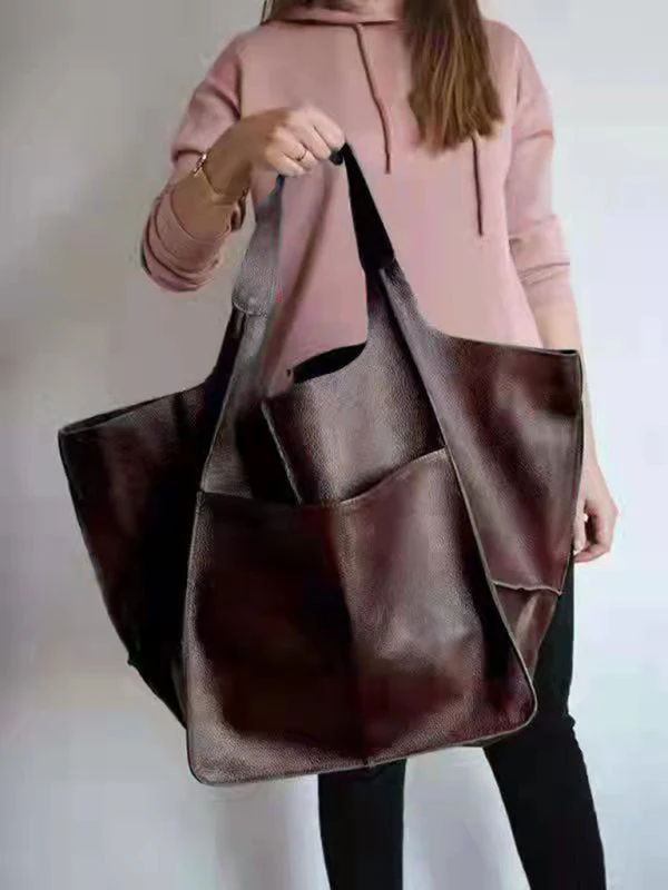 Heidi-Mode | Einfach Große Tasche Weiches Leder Große Kapazität Ein Schulter Tragbare Tote Tasche - Image 27