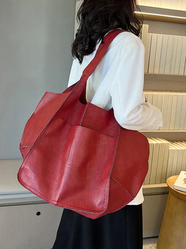 Heidi-Mode | Einfach Große Tasche Weiches Leder Große Kapazität Ein Schulter Tragbare Tote Tasche - Image 4