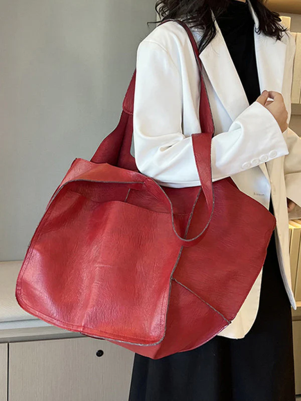 Heidi-Mode | Einfach Große Tasche Weiches Leder Große Kapazität Ein Schulter Tragbare Tote Tasche - Image 5