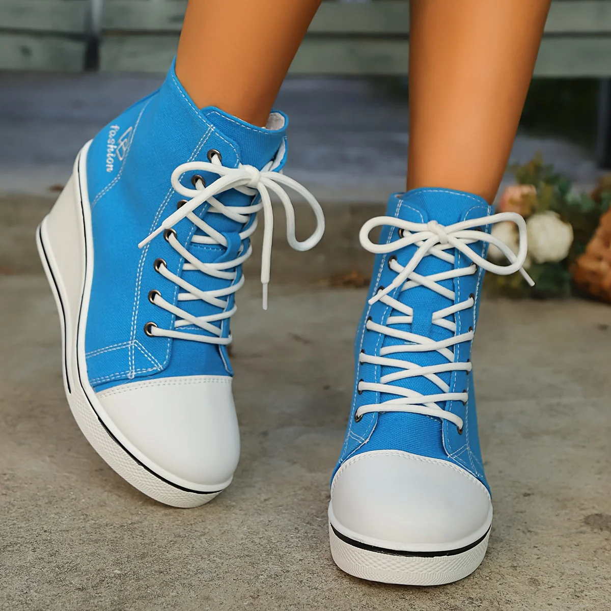 Heidi-Mode | Einfache Canvas Stiefeletten mit Liebesmotiv - Image 3