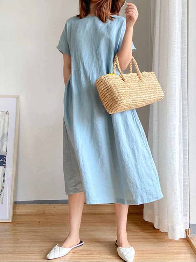 Heidi-Mode | Einfarbig Midi Kleid Aus - Image 7