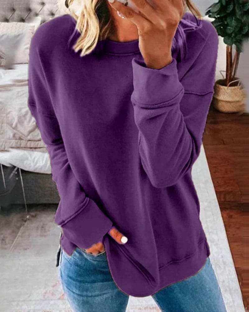 Heidi-Mode | Einfarbiger Damen Sweatshirt - Image 11