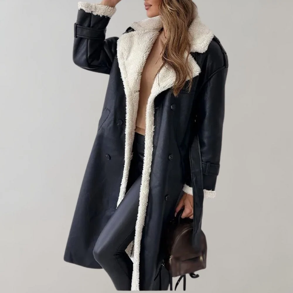 Heidi-Mode | Einreihiger Wintermantel Aus Weichem Leder