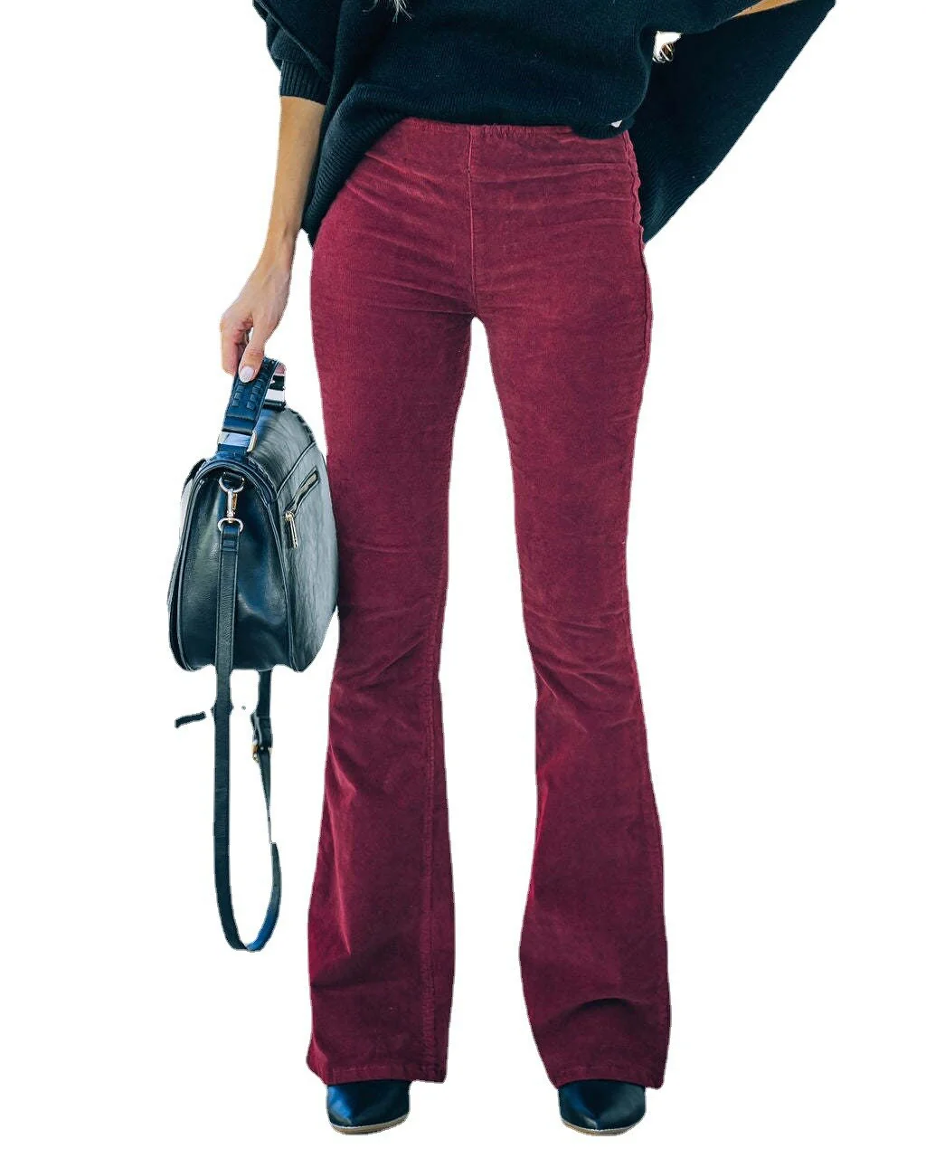 Heidi-Mode | Elastische Taille Lässige Hose Schlanke Ausgestellte Hose - Image 5
