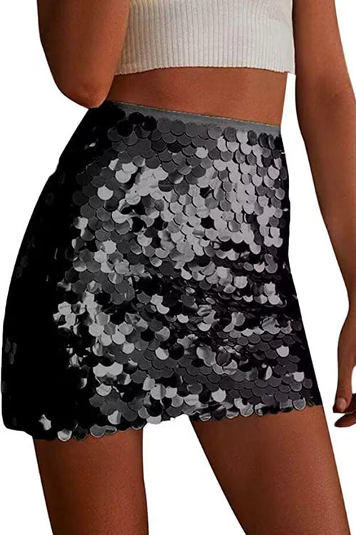 Heidi-Mode | Rosiedress Elastischer Bund Pailletten Bodycon Minirock