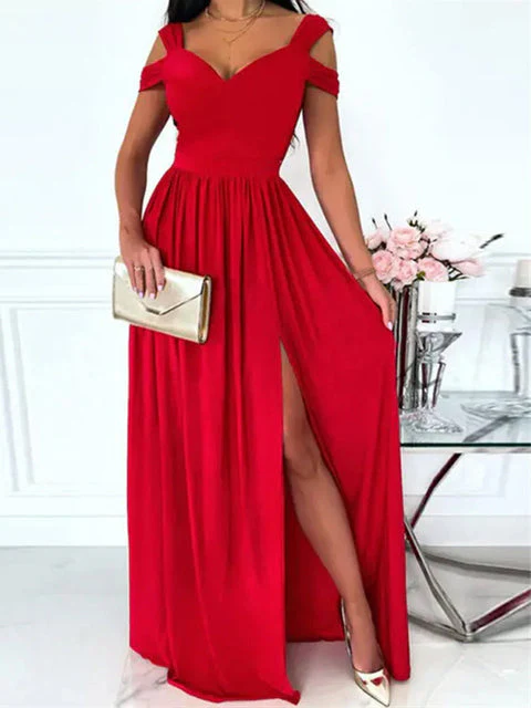 Heidi-Mode | Elegantes Off-Shoulder Büro Damen Langes Kleid - Image 13