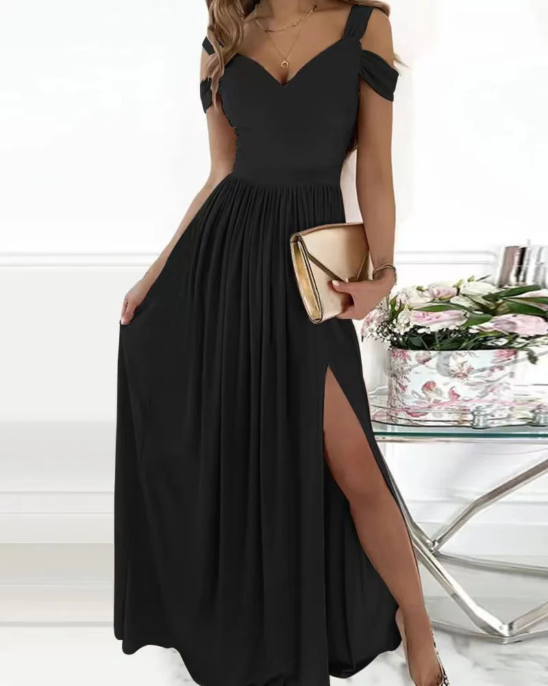 Heidi-Mode | Elegantes Off-Shoulder Büro Damen Langes Kleid - Image 5