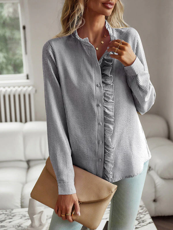 Heidi-Mode | Elegantes Pendler-Oberteil mit Offenen Knöpfen und Rüschen - Image 20