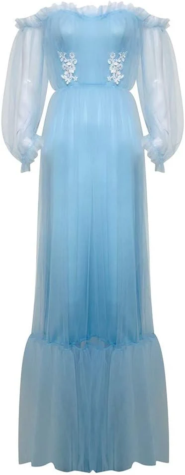 Heidi-Mode | Elegantes Formelles Einfarbiges Patchwork Off-Shoulder Abendkleid Kleider - 3 Farben - Image 6