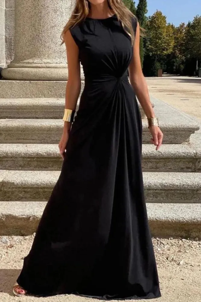 Heidi-Mode | Elegantes Langkleid mit Langen Ärmeln, Revers und Unifarbenem V-Ausschnitt für Damen - Image 3