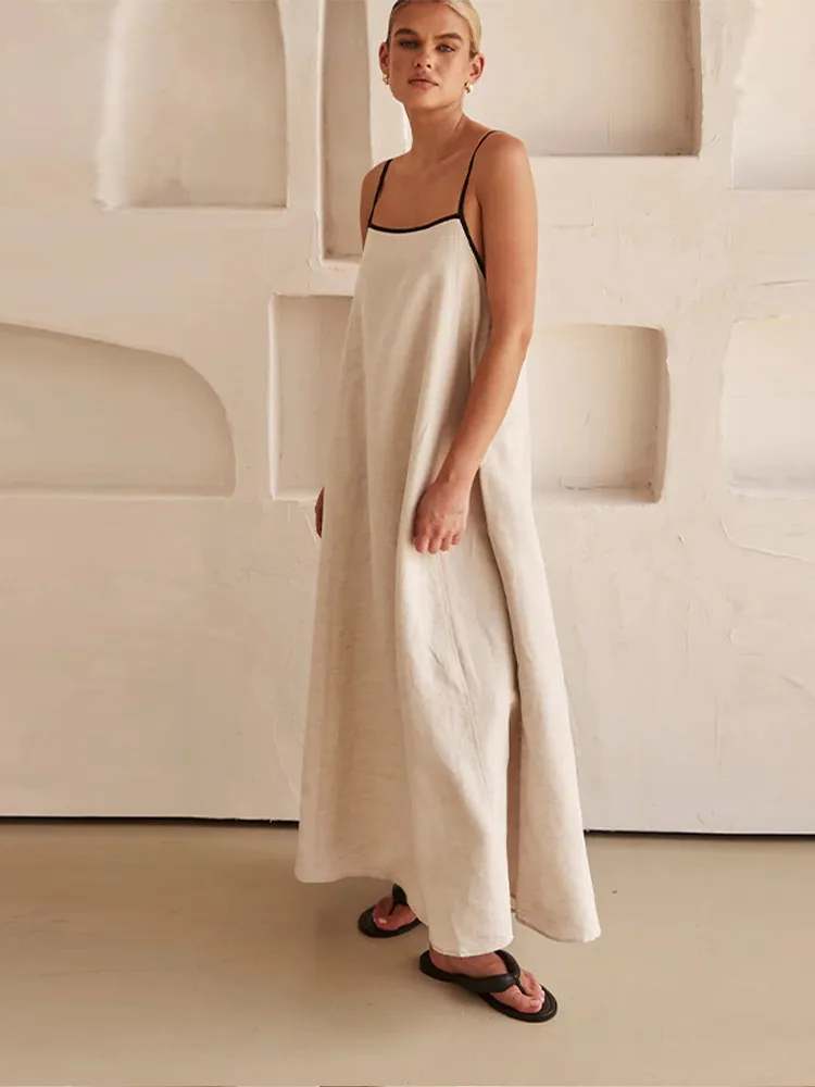 Heidi-Mode | Elegante Leinen Baumwollkleid mit Rückenschlitz - Image 2
