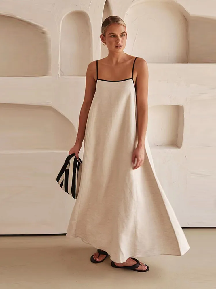Heidi-Mode | Elegante Leinen Baumwollkleid mit Rückenschlitz - Image 5
