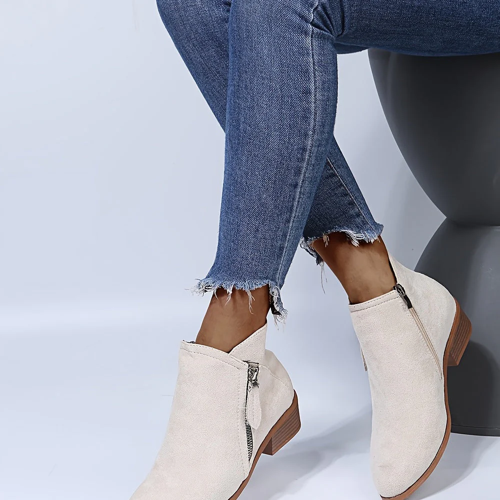 Heidi-Mode | Elegante Spitze Stiefeletten mit Absatz und Reißverschluss