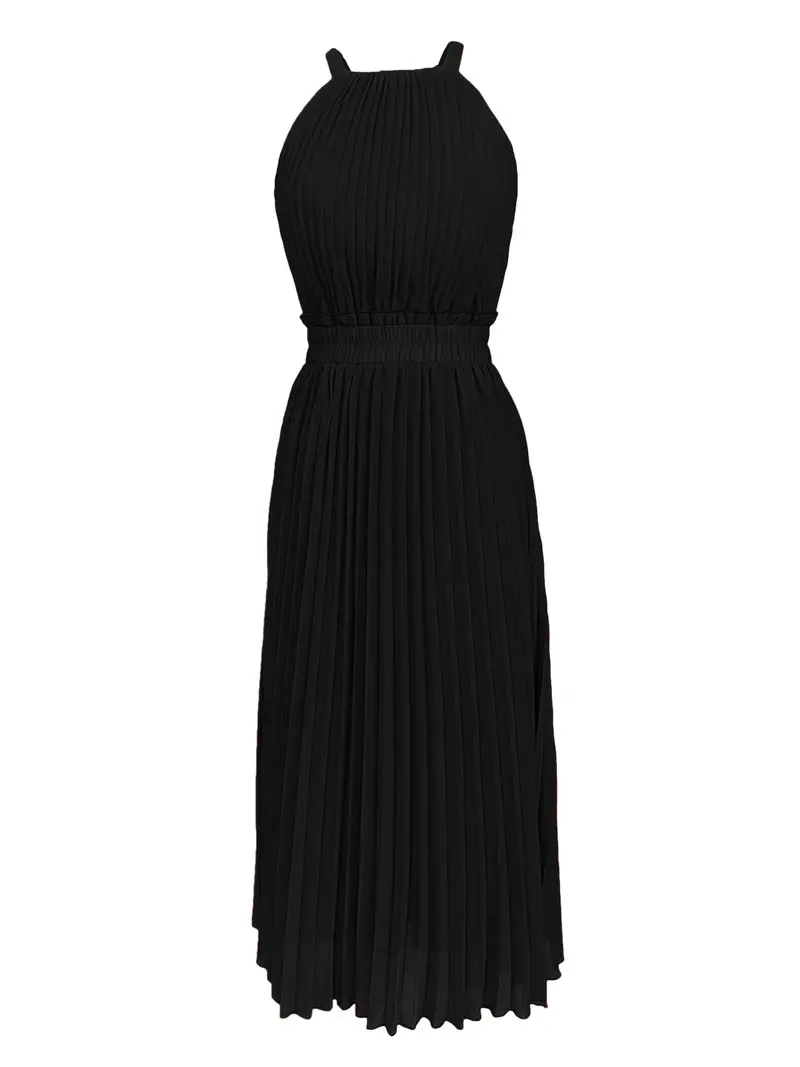 Heidi-Mode | Elegantes X-Sommer Midikleid mit Rundhalsausschnitt und Gesch Gathered Taille - Image 9