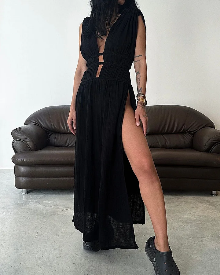 Heidi-Mode | Elegante Baumwoll Leinen Kleid - Image 3
