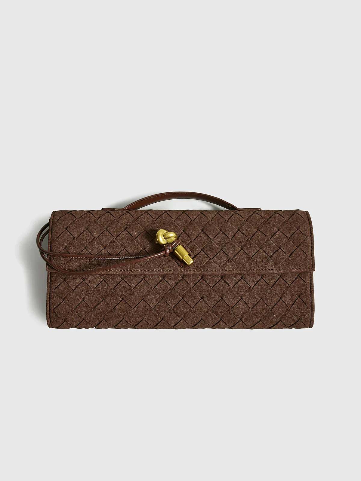 Heidi-Mode | Elegante Braune Gewebte Clutch - Image 2