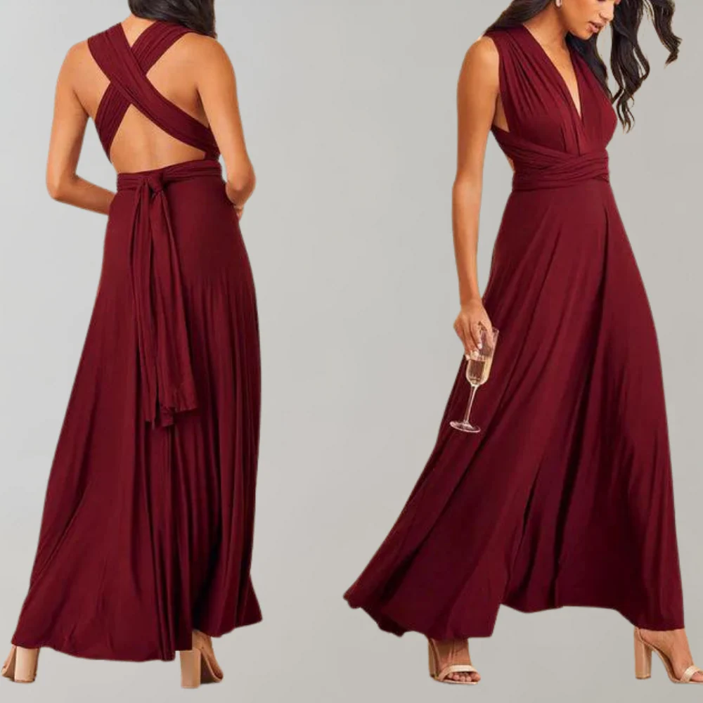 Heidi-Mode | Elegante Damen Infinity Kleid Schickes Wickel Sommerkleid - Image 14