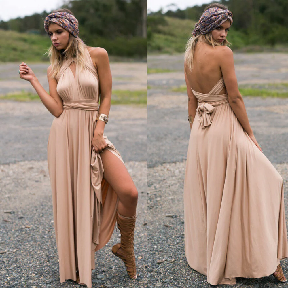 Heidi-Mode | Elegante Damen Infinity Kleid Schickes Wickel Sommerkleid - Image 5