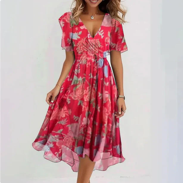 Heidi-Mode | Elegantes Damen Kleid mit V-Ausschnitt - Image 2