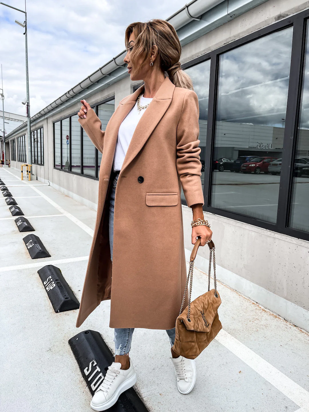 Heidi-Mode | Elegante Doppelreihige Jacke Wolle und Polyester Klassisch, Warm - Image 2