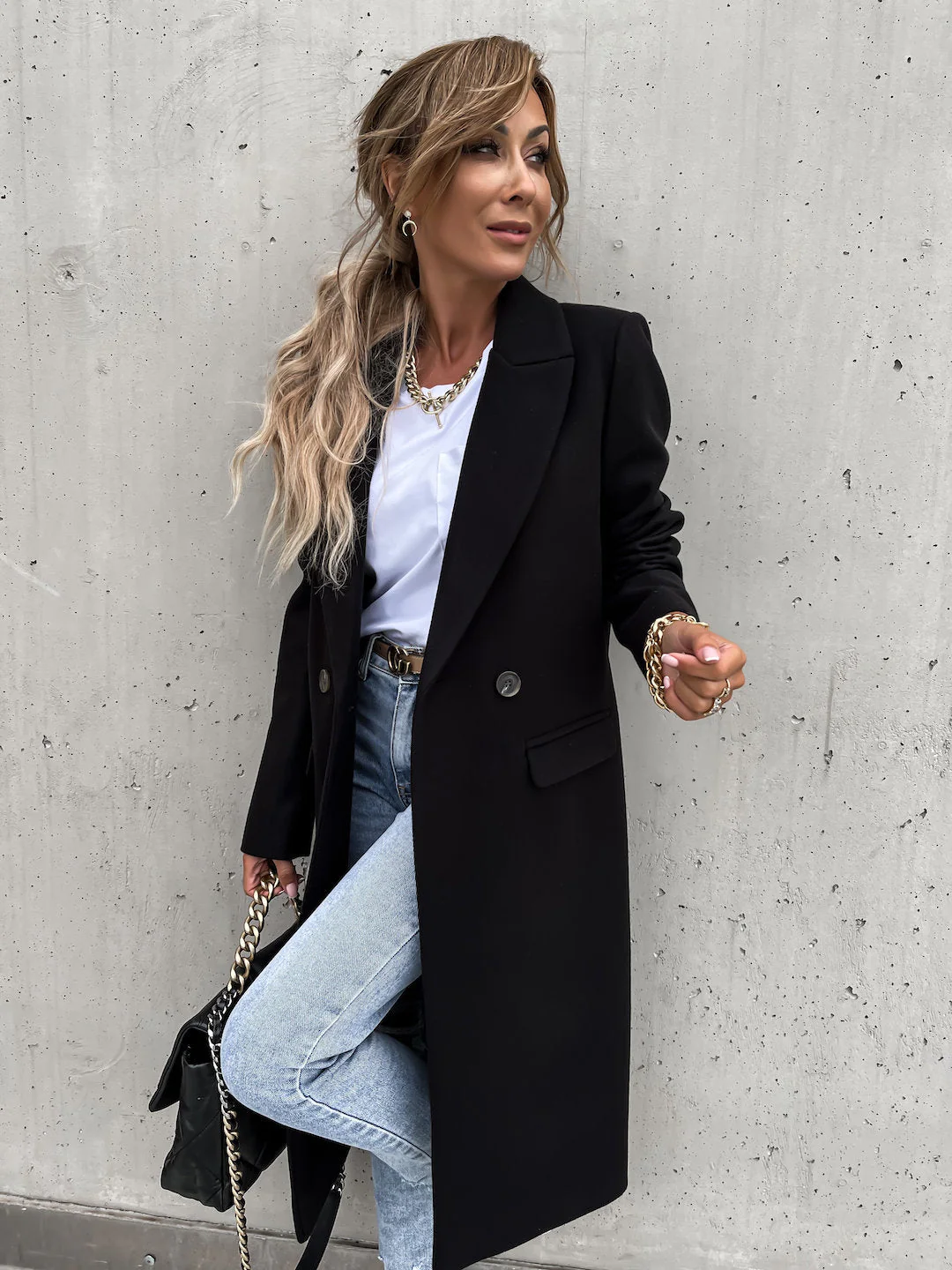 Heidi-Mode | Elegante Doppelreihige Jacke Wolle und Polyester Klassisch, Warm - Image 8