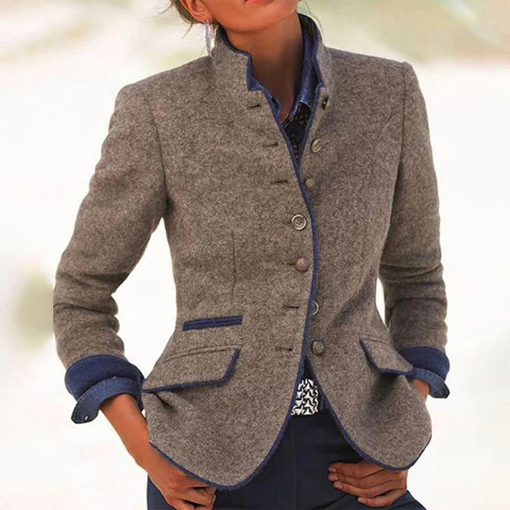 Heidi-Mode | Elegante Einfarbige Oberbekleidung mit Langen Ärmeln - Image 2