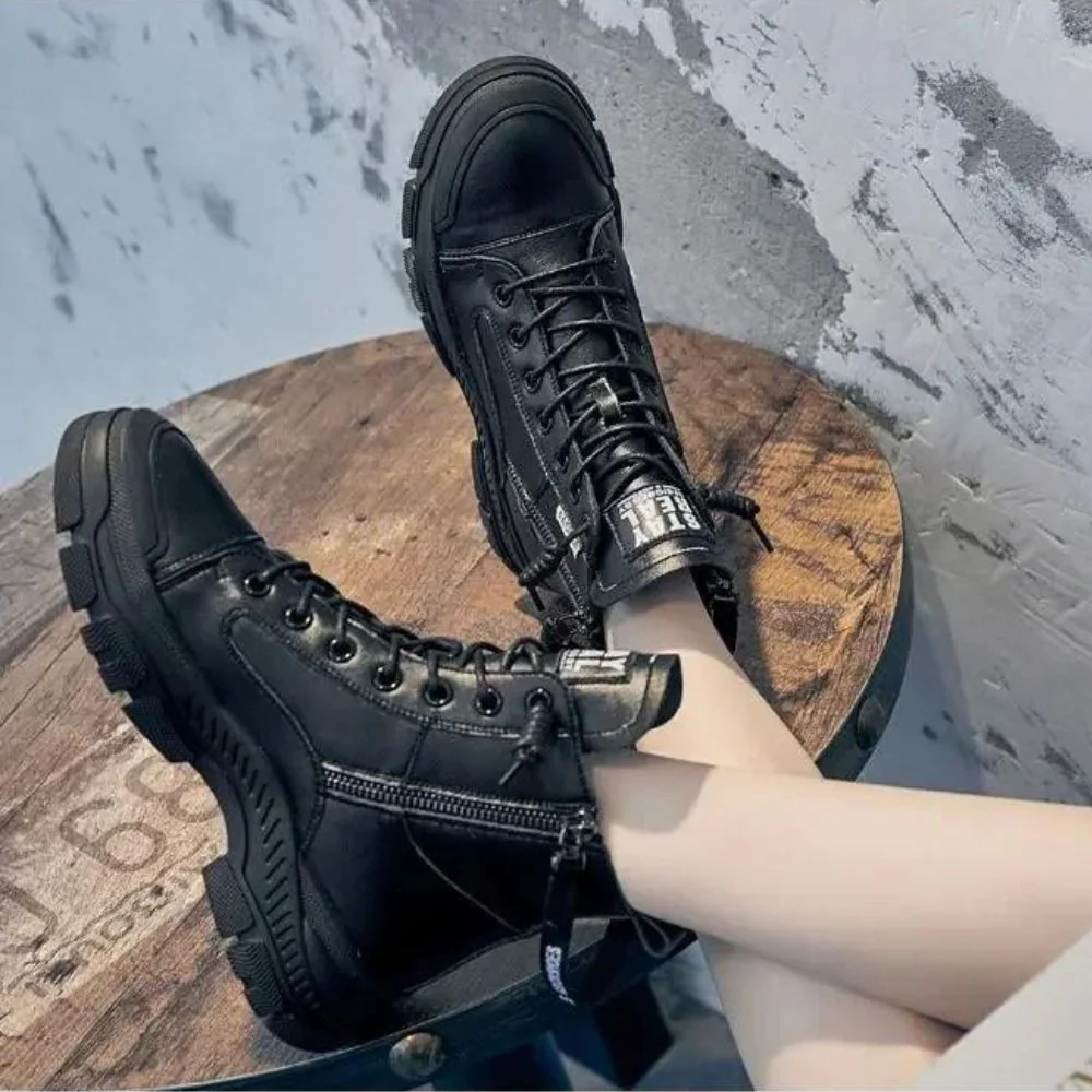 Heidi-Mode | Elegante High-Top-Sneakerstiefel mit Reißverschluss - Image 11