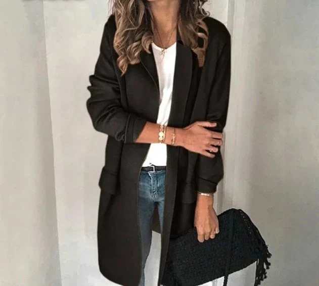 Heidi-Mode | Elegante Kragen Lang Weste - Image 3