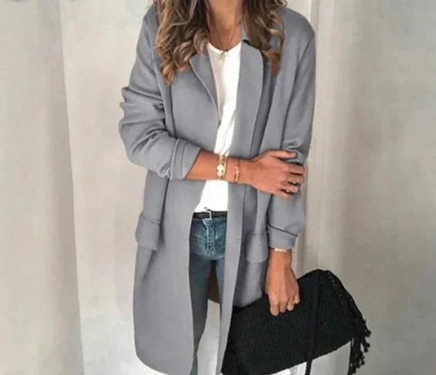 Heidi-Mode | Elegante Kragen Lang Weste - Image 4