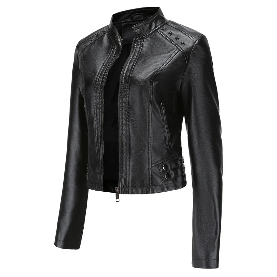 Heidi-Mode | Elegante Lederjacke mit Einzigartigen Details für Damen - Image 2