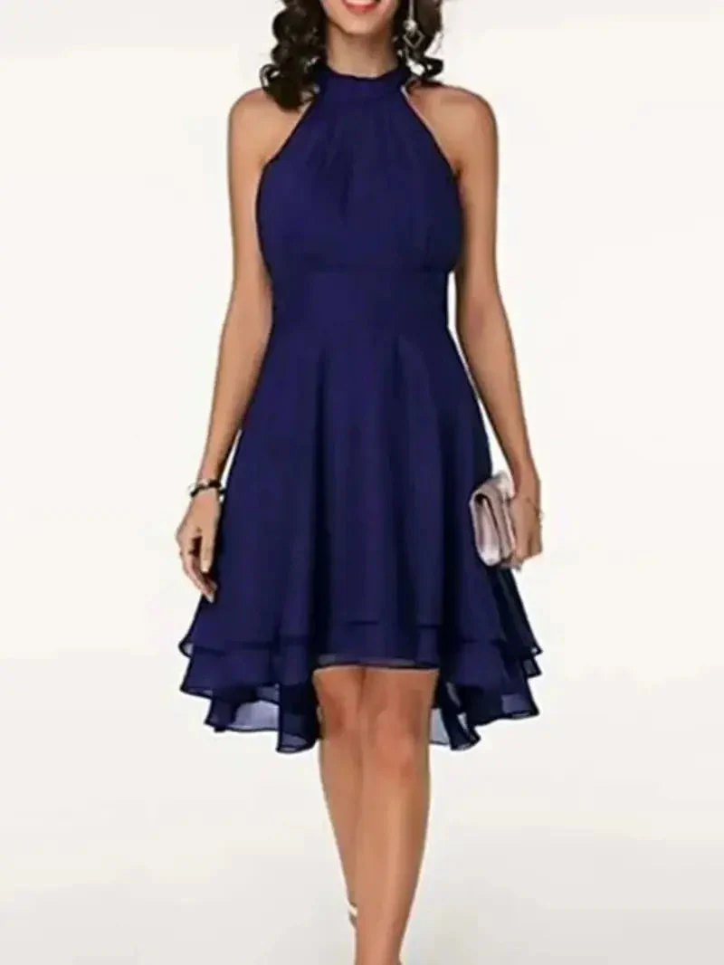 Heidi-Mode | Elegante Ärmelloses Chiffon Kleid