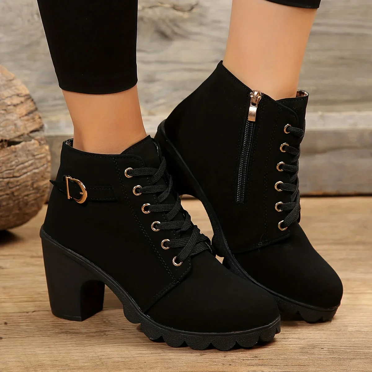 Heidi-Mode | Elegante Schnürstiefel mit Absatz für Damen - Image 3