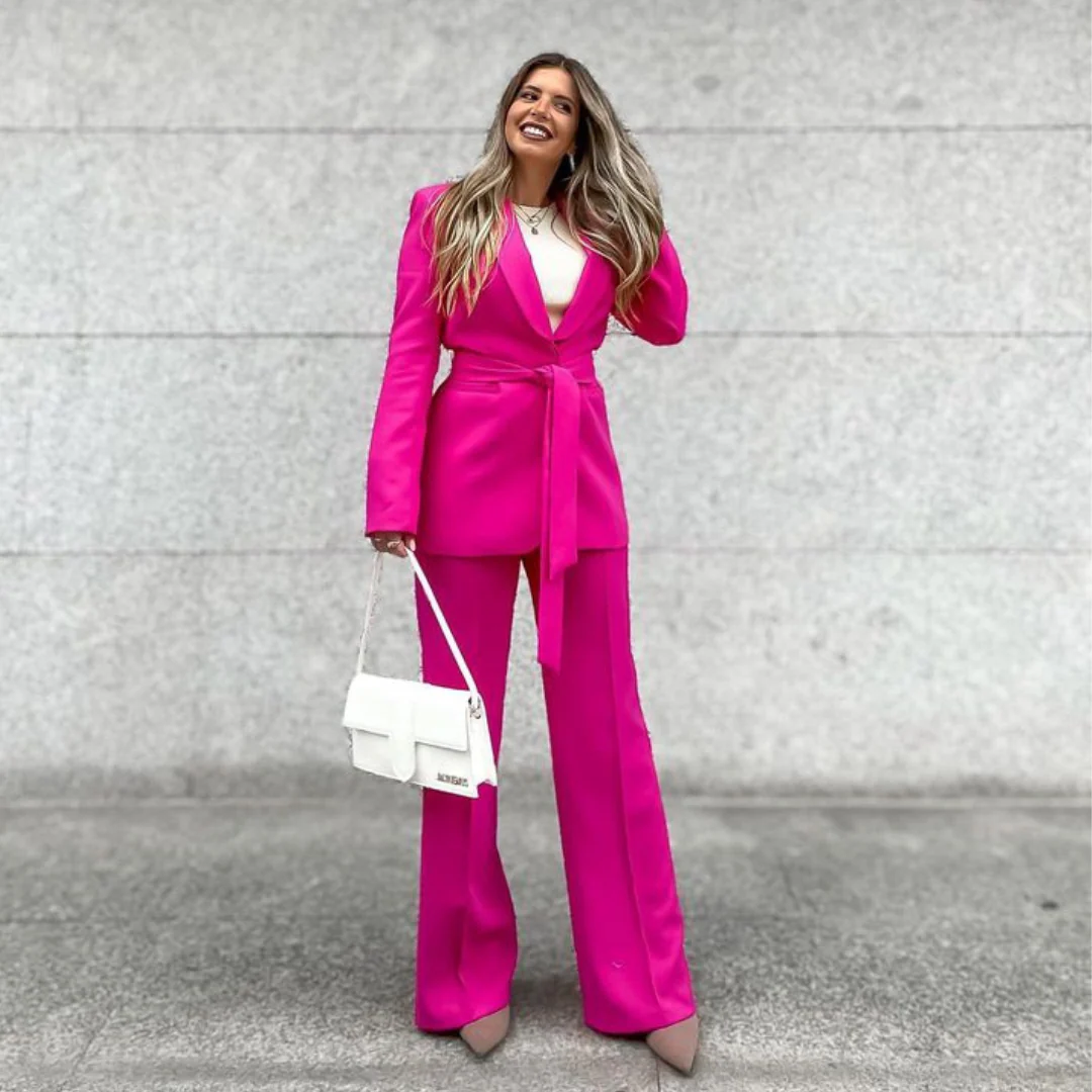 Heidi-Mode | Eleganter Blazer mit Gürtel und Passender Hose - Image 4