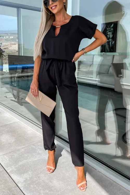 Heidi-Mode | Eleganter Keyhole Jumpsuit mit Gürtel für Damen - Image 11