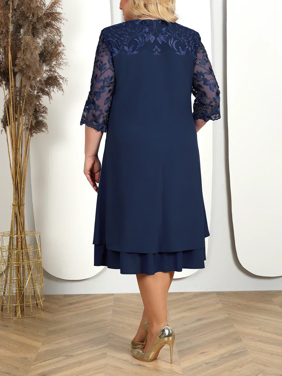 Heidi-Mode - Damen Elegantes Besticktes Abendkleid, Fließend & Figurbetont Geschnitten - Image 2