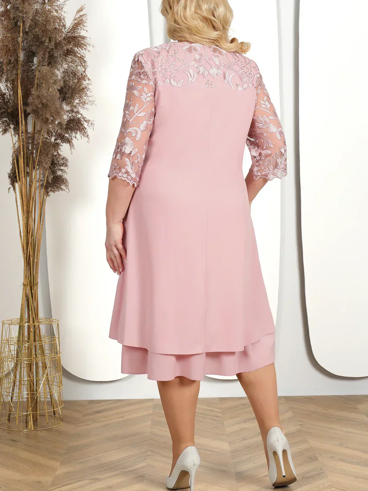 Heidi-Mode - Damen Elegantes Besticktes Abendkleid, Fließend & Figurbetont Geschnitten - Image 4