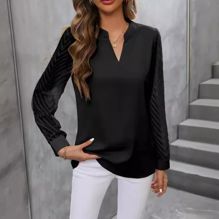 Heidi-Mode | Elegantes Chiffon Top mit V-Ausschnitt