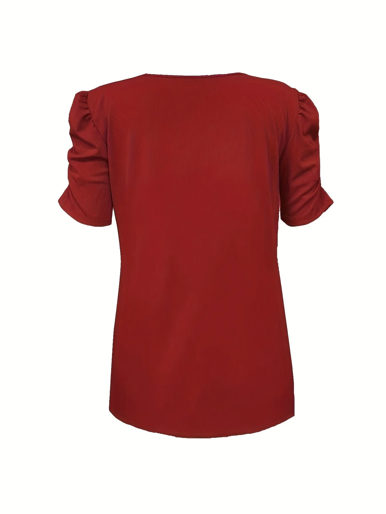 Heidi-Mode | Elegantes Geripptes V-Ausschnitt T-Shirt für Damen - Image 3